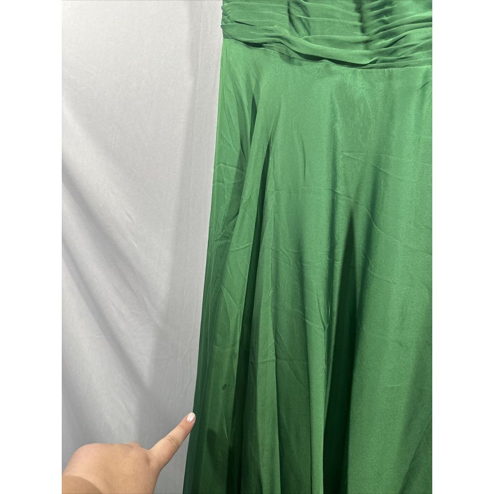 NWD $398 Mac Duggal [ 14 ] Pleated One‎ Shoulder Chiffon Gown Green #G1782 - Picture 13 of 16